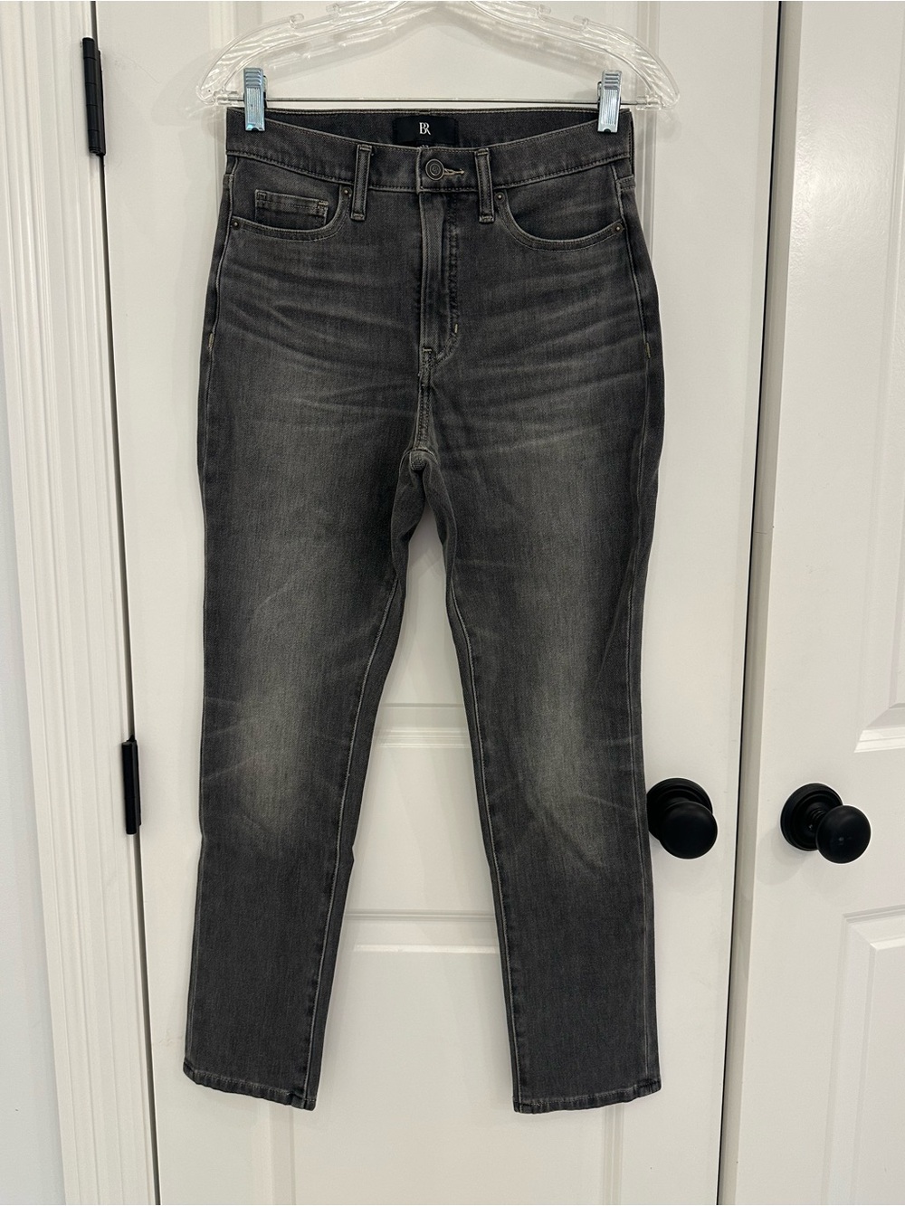 Banana Republic High Rise Slim Ankle Jeans Washed Black Size 27
